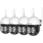 Cam�ra de surveillance - ctronics - kit de 4 - wifi ext�rieur - vision nocturne couleur 20m - suivi auto ...