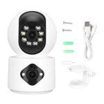 Cam�ra de surveillance � double objectif 4�mp hd wifi ap avec support pour maison magasin entrep�t bureau ...