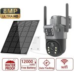 Camera surveillance wifi exterieure sans fil 4k camera exterieur solaire 8mp camra solaire dtection ...