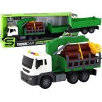 Camion leantoys - 16617 - camion avec grue remorque entraînement par friction sons bois vert 1:16 Camion leantoys - 16617 - camion avec grue remorque entraînement par friction sons bois vert 1:16