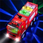 Camion de pompiers lumineux et sonore ? jouet ducatif avec led clignotantes 360 et dtection dobstacles ...