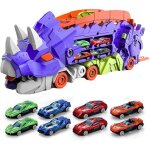 Camion de transport de dinosaures transformable - 8 mini voitures - jouet ducatif pour enfants 3 - 6 ...