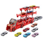Camion de transport pour enfants - camion jouet de rangement 2 en 1 - 6 mini voitures - cadeau pour gar�ons ...