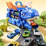 Camion transport voitures dinosaure avec fonction avaler et glisser jouet Éducatif avec 8 voitures métal ... Camion transport voitures dinosaure avec fonction avaler et glisser jouet Éducatif avec 8 voitures métal ...