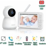 Campark 1080p coute bb babyphone 5  lcd cran, 2. 4ghz wifi / camra vision nocturne grand angle de ...