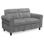 Canap� 2 places - bealife canap� scandinave en su�dine - 2 coussins - 2 accoudoirs - salon - chambre ...