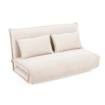 Canap� 2 places convertible en velours c�tel� beige ? gracie meubletmoi