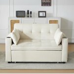 Canape 2 places avec des coussins - canapé convertible beige - canapé clic clac - velours - convient ... Canape 2 places avec des coussins - canapé convertible beige - canapé clic clac - velours - convient ...