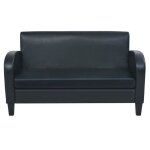 Canapé 2 places en cuir synthétique noir - aramox - classique - intemporel - avec accoudoirs Canapé 2 places en cuir synthétique noir - aramox - classique - intemporel - avec accoudoirs