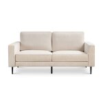 Canap� 2 places - sicaan - canap� vintage - oskar - velours c�tel� - beige - l. 173 x p. 92 x h. 83 cm ...