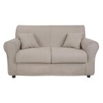 Canap� 2 places en tissu d�houssable verona 150 cm couleur unie beige