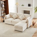 Canapé dangle fixe 3 / 4 places - tissu chenille - canapé dangle en l avec repose - pieds - l216 * p161 ... Canapé dangle fixe 3 / 4 places - tissu chenille - canapé dangle en l avec repose - pieds - l216 * p161 ...