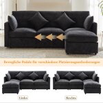 Canapé dangle fixe 3 / 4 places - tissu chenille - canapé dangle en l avec repose - pieds - l216 * p161 ... Canapé dangle fixe 3 / 4 places - tissu chenille - canapé dangle en l avec repose - pieds - l216 * p161 ...