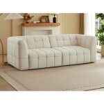 Canapé 3 places avec assise coulissante électrique en tissu texturé beige nelosa Canapé 3 places avec assise coulissante électrique en tissu texturé beige nelosa
