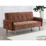Canap� 3 places convertible clic - clac en tissu marron soniata