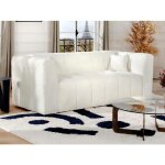 Canapé 3 places convertible express en tissu bouclette blanc cassé - couchage 140 cm - matelas 16 cm ... Canapé 3 places convertible express en tissu bouclette blanc cassé - couchage 140 cm - matelas 16 cm ...