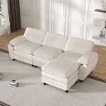 Canap 3 places avec coussins - canap dangle convertible avec pouf dmodable - canape velours cotele ...