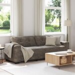 Canap� 3 places gris fonc� 180 cm en simili cuir