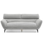 Canap� 3 places moderne avec dossier r�glable ghislain velours c�tel� gris