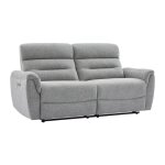 Canapé 3 places relax électrique en tissu texturé gris brevio Canapé 3 places relax électrique en tissu texturé gris brevio