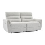 Canapé 3 places relax électrique en tissu texturé gris clair brevio Canapé 3 places relax électrique en tissu texturé gris clair brevio