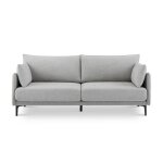 Canap 3 places - sicaan - canap industriel - sasha - tissu - gris clair - l. 203 x p. 85 x h. 86 cm ...