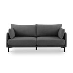 Canap� 3 places - sicaan - canap� industriel - sasha - tissu - gris fonc� - l. 203 x p. 85 x h. 86 cm ...