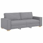 Canap� 3 places - vidaxl - gris clair - tissu 100% polyester - 220 cm - confort moelleux