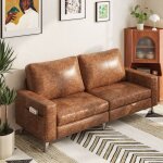 Canap 3 places vintage - cuir simili rsistant et facile  nettoyer - salon moderne ou bureau - 200 ...