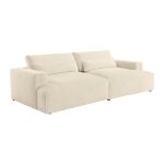 Canap� 4 places confort assise profonde en tissu chenille beige colysia