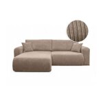 Canap� alya dangle compacte r�versible et convertible 4 places en velours c�tel� - taupe