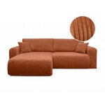 Canap alya dangle compacte rversible et convertible 4 places en velours ctel - terracotta