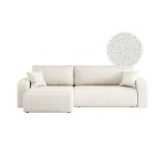 Canap� alya dangle max r�versible et convertible 5 places en tissu bouclette - blanc