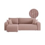 Canap� alya dangle r�versible et convertible 4 places en velours c�tel� - rose