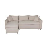 Canap� d'angle maria r�versible et convertible avec coffre en tissu beige