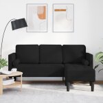Canapé d angle 3 places noir 160 cm tissu Canapé d angle 3 places noir 160 cm tissu
