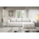 Canap d?angle convertible cianti ? canap lit 304 cm avec coffre de rangement blanc cass