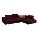 Canap dangle convertible droit 4 places wilson velours bordeaux