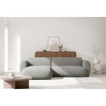 Canap� d?angle convertible ? emia ? en chenille facile d?entretien ? gris clair ? gauche