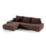 Canap dangle convertible gauche 4 places avec coffre jonas marron
