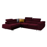 Canap dangle convertible gauche 4 places wilson velours bordeaux