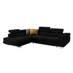 Canap dangle convertible gauche 4 places wilson velours noir
