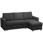 Canapé dangle convertible homcom modulable avec méridienne réversible coffre de rangement et 3 coussins ... Canapé dangle convertible homcom modulable avec méridienne réversible coffre de rangement et 3 coussins ...