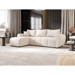 Canapé d?angle convertible molia l beige Canapé d?angle convertible molia l beige