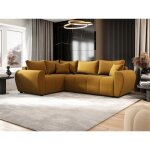 Canap d?angle convertible molia l plus jaune gauche