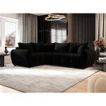 Canap� d?angle convertible molia l plus noir gauche