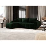 Canap d?angle convertible molia l vert