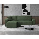 Canap d?angle convertible mori vert avec coffre ? design moderne couchage confortable