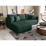 Canapé d?angle convertible oniyo vert en velours côtelé Canapé d?angle convertible oniyo vert en velours côtelé