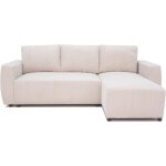 Canapé dangle convertible réversible 3 - 4 places pharell - velours côtelé beige - coffre de rangement ... Canapé dangle convertible réversible 3 - 4 places pharell - velours côtelé beige - coffre de rangement ...